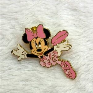 Disney Minnie Mouse Ballet Pin Pink/Black/White 1.5”